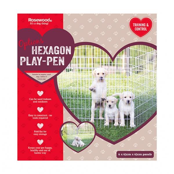 Rosewood Hexagon Play Pen - Ormskirk Pets