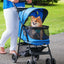 Rosewood Pet Gear Happy Trails No-Zip Stroller, Sapphire Blue Pram - Ormskirk Pets