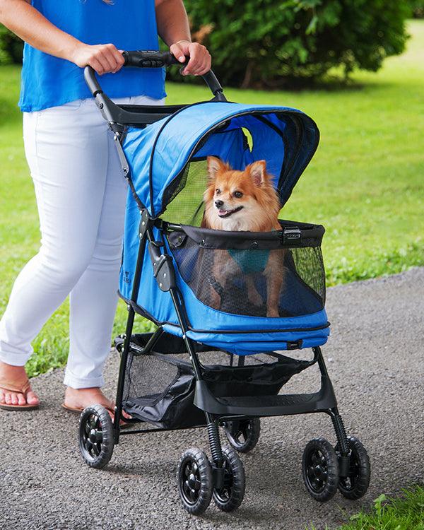 Rosewood Pet Gear Happy Trails No-Zip Stroller, Sapphire Blue Pram - Ormskirk Pets