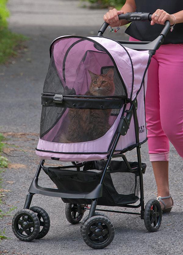 Rosewood Pet Gear Happy Trails No-Zip Stroller, Pink Diamond Pram - Ormskirk Pets