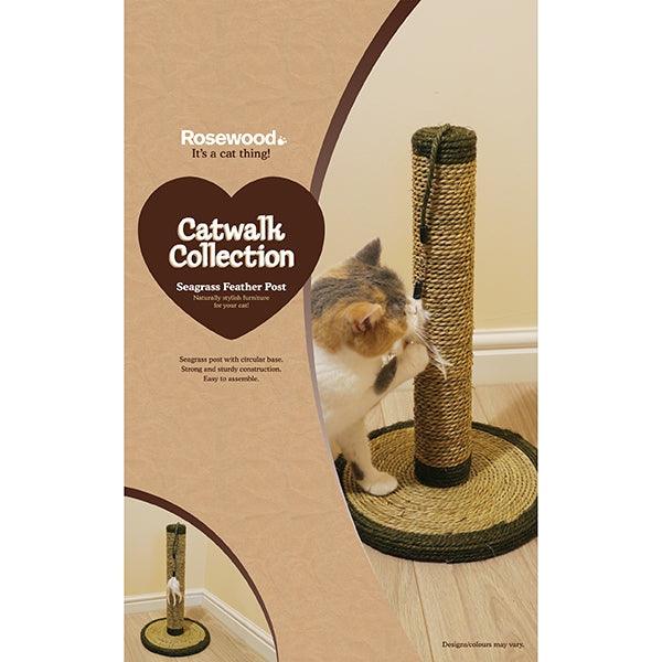 Rosewood Natural Scratchers Seagrass feather post - Ormskirk Pets