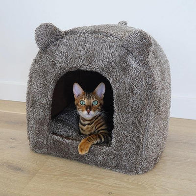 Rosewood Brown Teddy Bear Cat Bed - Ormskirk Pets