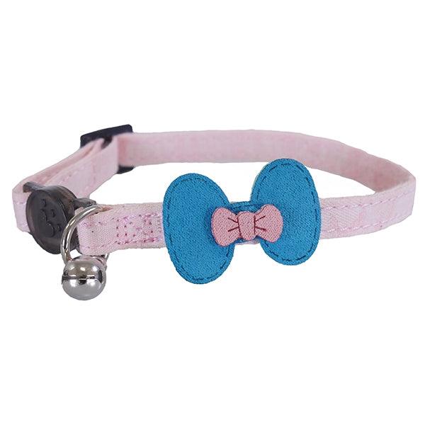 Rosewood Designer pink and teal bow cat collar - Ormskirk Pets