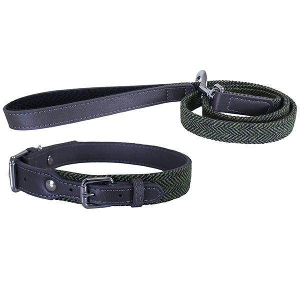 Rosewood Collars Forest Herringbone/Grey