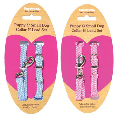 Rosewood Puppy Collar And Lead Set (Blue or Pink) - Ormskirk Pets