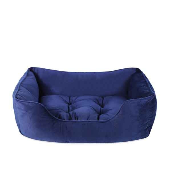 40 Winks  Velvet Navy Dog Bed