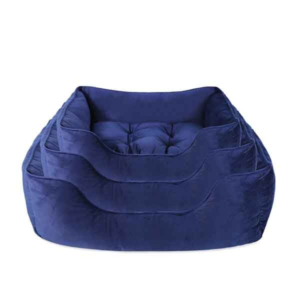 40 Winks  Velvet Navy Dog Bed