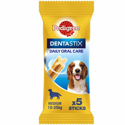 Pedigree Dentastix Daily Adult Medium Dog Treats 5 x Dental Sticks 128g x 14 - Ormskirk Pets