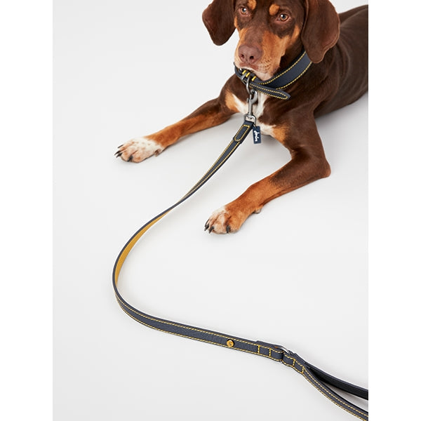 Joules Navy Leather Lead 108cm