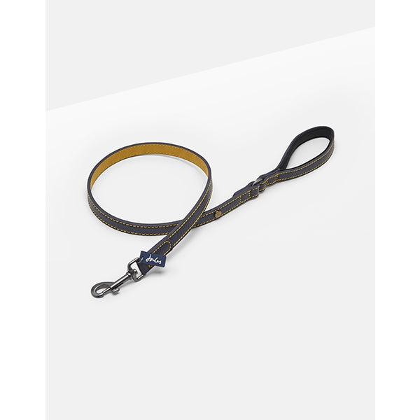 Joules Navy Leather Lead 108cm