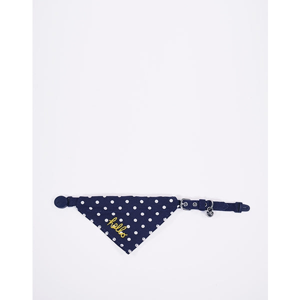 Joules Hello Neckerchief Collar Blue Polka Dot Small Dogs