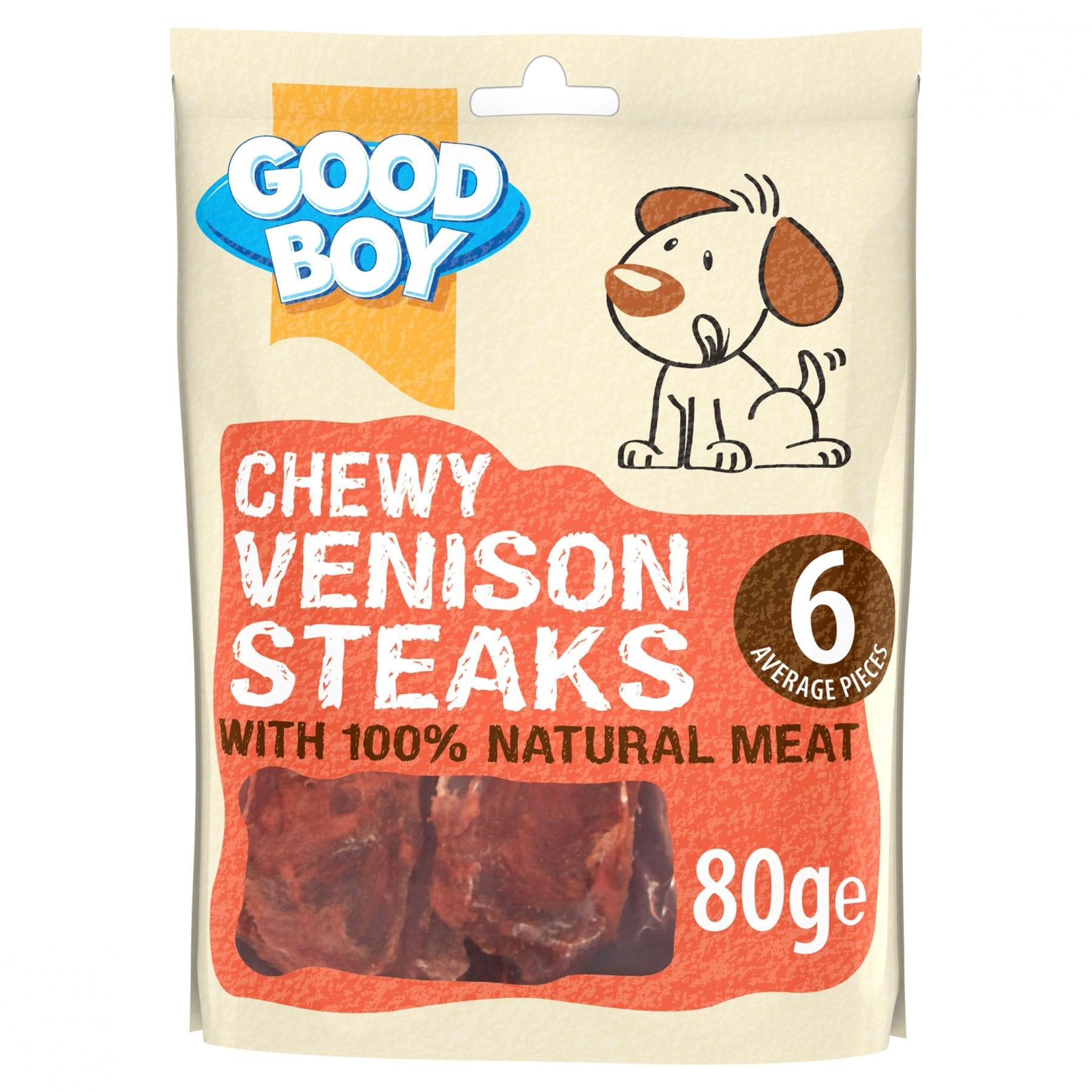 Good Boy Pawsley Chewy Venison Steaks - 80g - Ormskirk Pets