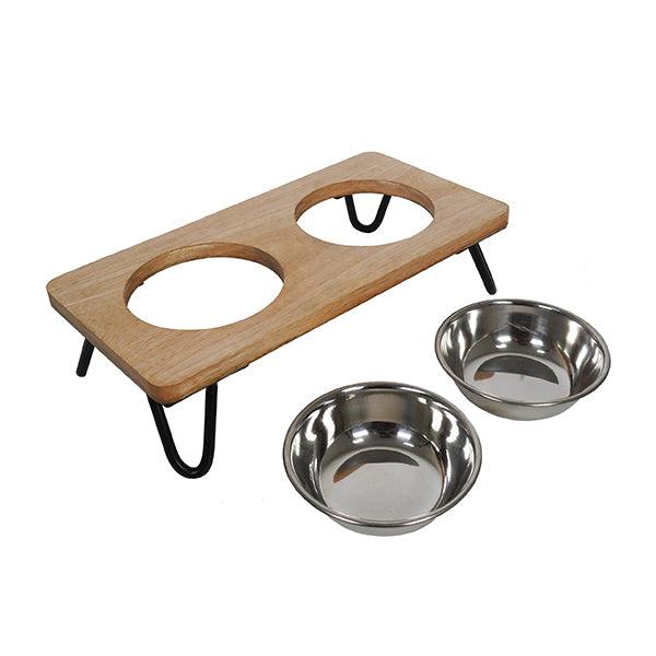 Rosewood Wooden Double Diner - 350ml X 2 - Ormskirk Pets