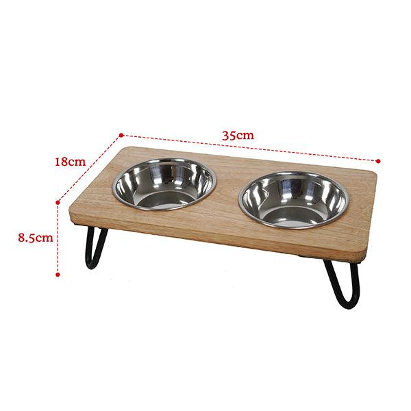 Rosewood Wooden Double Diner - 350ml X 2 - Ormskirk Pets