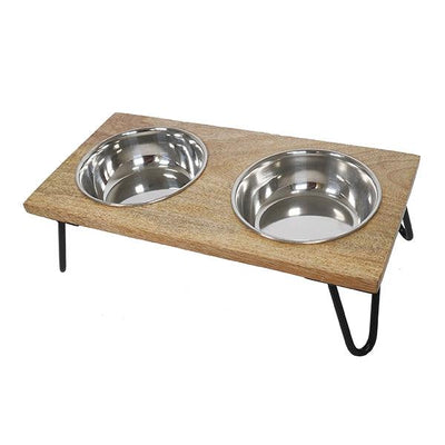 Rosewood Wooden Double Diner - 700ml X 2 - Ormskirk Pets