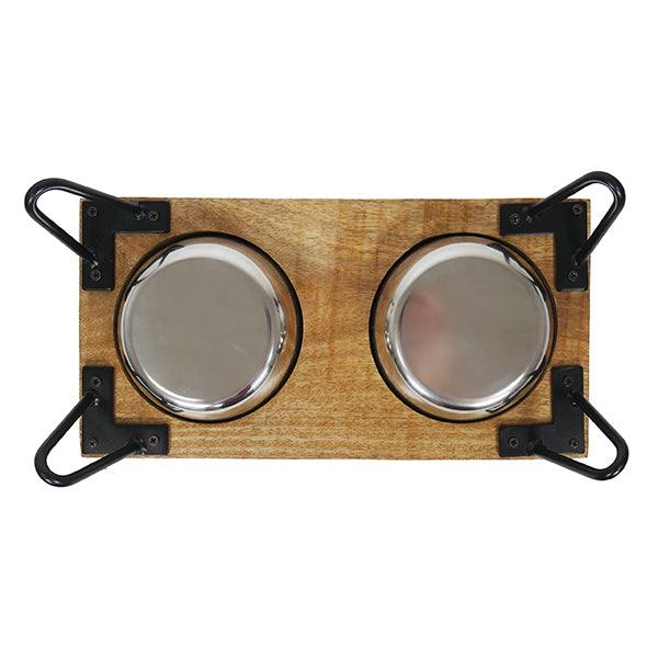 Rosewood Wooden Double Diner - 700ml X 2 - Ormskirk Pets