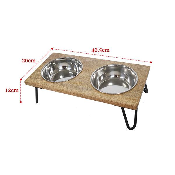 Rosewood Wooden Double Diner - 700ml X 2 - Ormskirk Pets