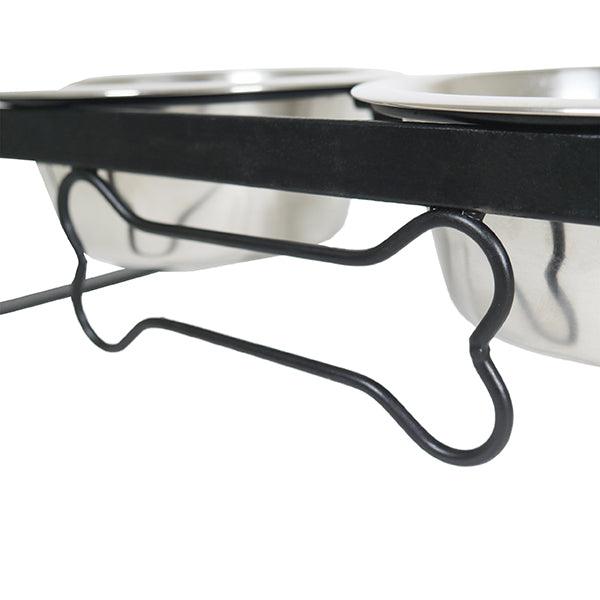 Rosewood Bone Shaped Iron Double Diner 800ml X 2 - Ormskirk Pets