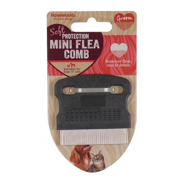 Rosewood Soft Protection Salon Grooming Mini Flea Comb - Ormskirk Pets