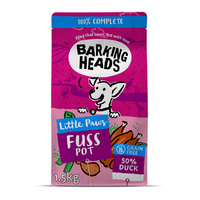 Barking Heads Little Paws Fuss Pot Duck Dry Dog Food 1.5kg - Ormskirk Pets