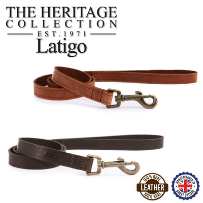 Ancol Latigo Leather Lead Chestnut 100cm x19mm - Ormskirk Pets