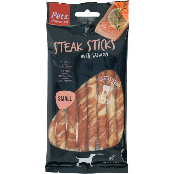 Pets Unlimited Small Steak Sticks-Salmon 90g