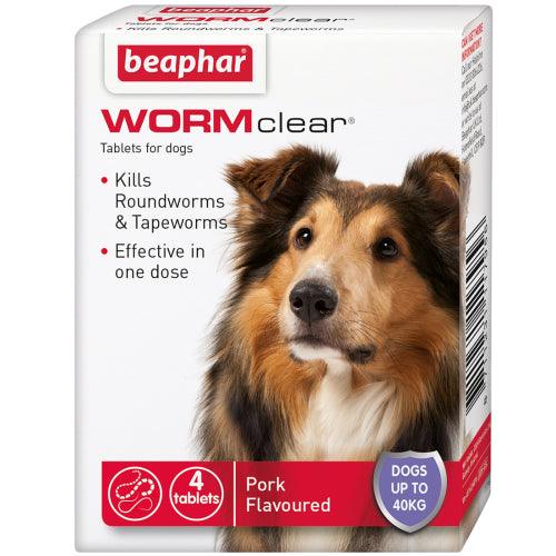 Beaphar WORMclear Dog Up To 40kg - 4 Tablets - Ormskirk Pets