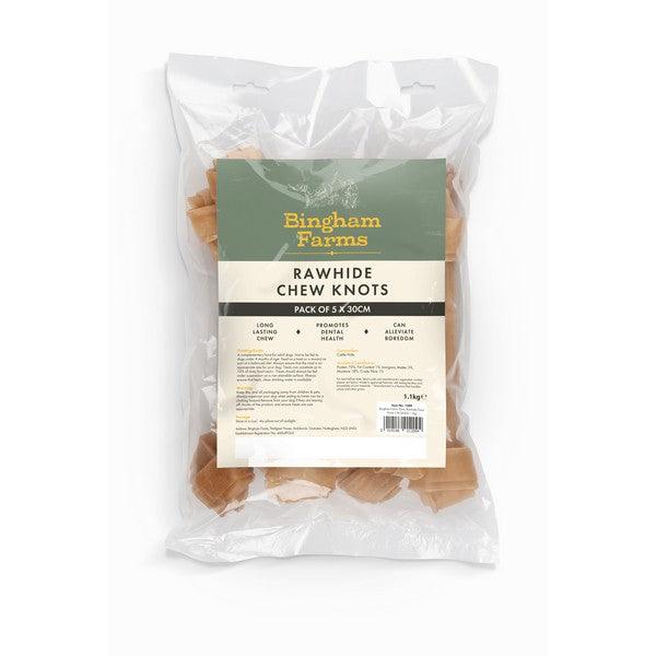 Bingham Farms 30cm Rawhide Chew Knots 5 Pk 1.1kg - Ormskirk Pets