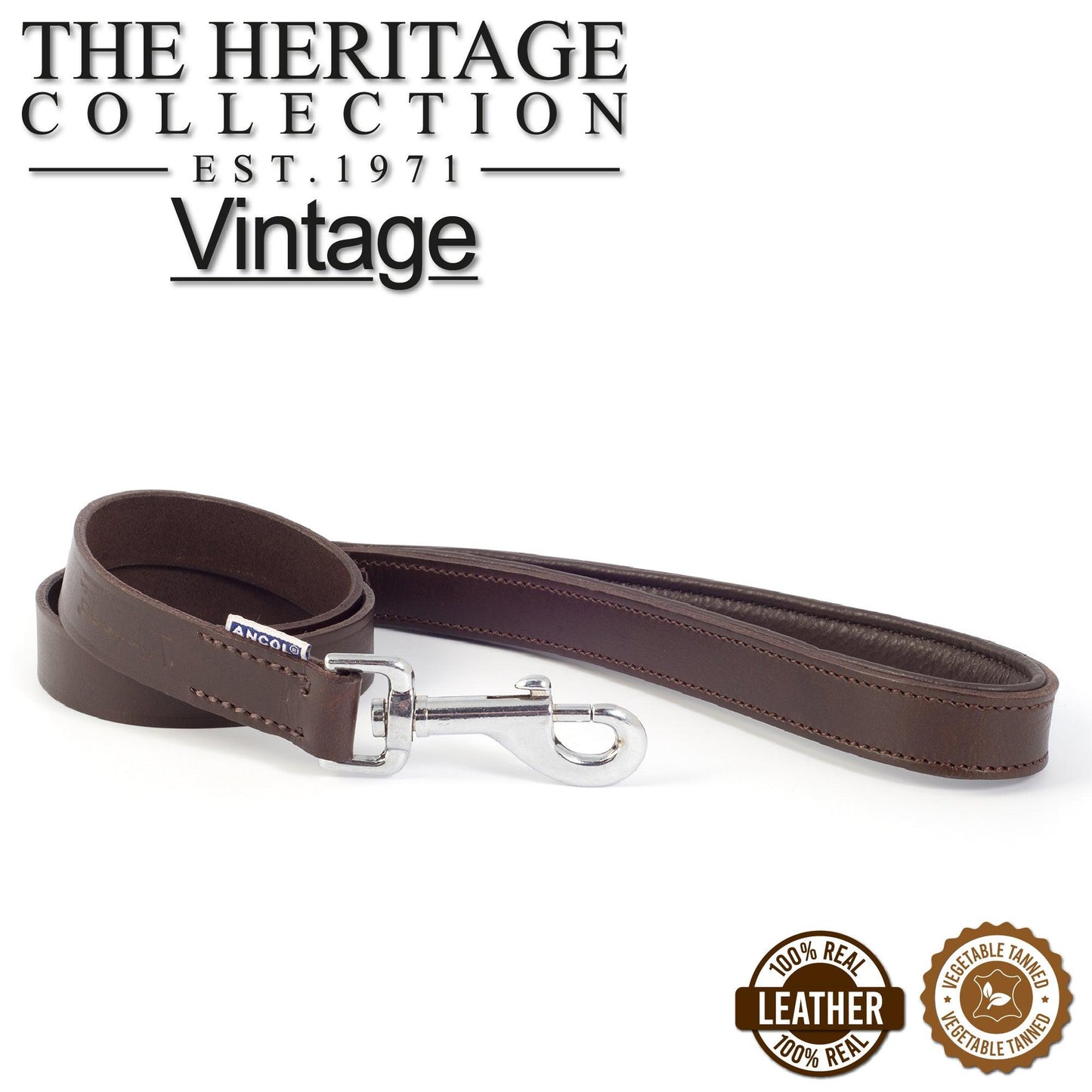 Ancol Vintage Leather Lead 1mx22mm - Ormskirk Pets