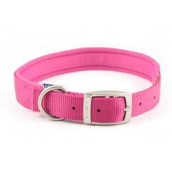 Ancol Padded Nylon Collar Raspberry 50-59cm size 7 - Ormskirk Pets