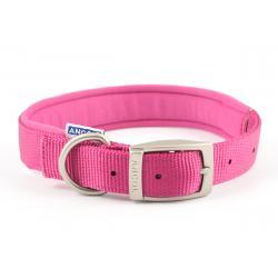 Ancol Padded Nylon Collar Raspberry 39-48cm size 5 - Ormskirk Pets