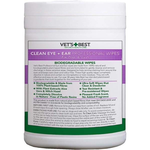 Rosewood Clean Eye & Ear Biodegradable Wipes for Dogs & Cats 160pc - Ormskirk Pets