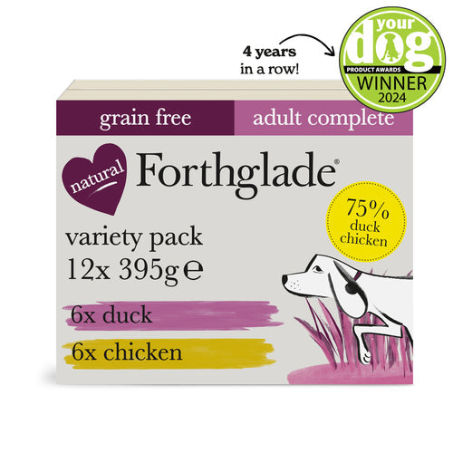 FORTHGLADE COMPLETE MEAL ADULT DOG GRAIN FREE DUCK & CHICKEN 12 X 395G