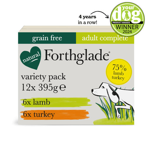 FORTHGLADE COMPLETE MEAL ADULT DOG GRAIN FREE LAMB & TURKEY 12 X 395G