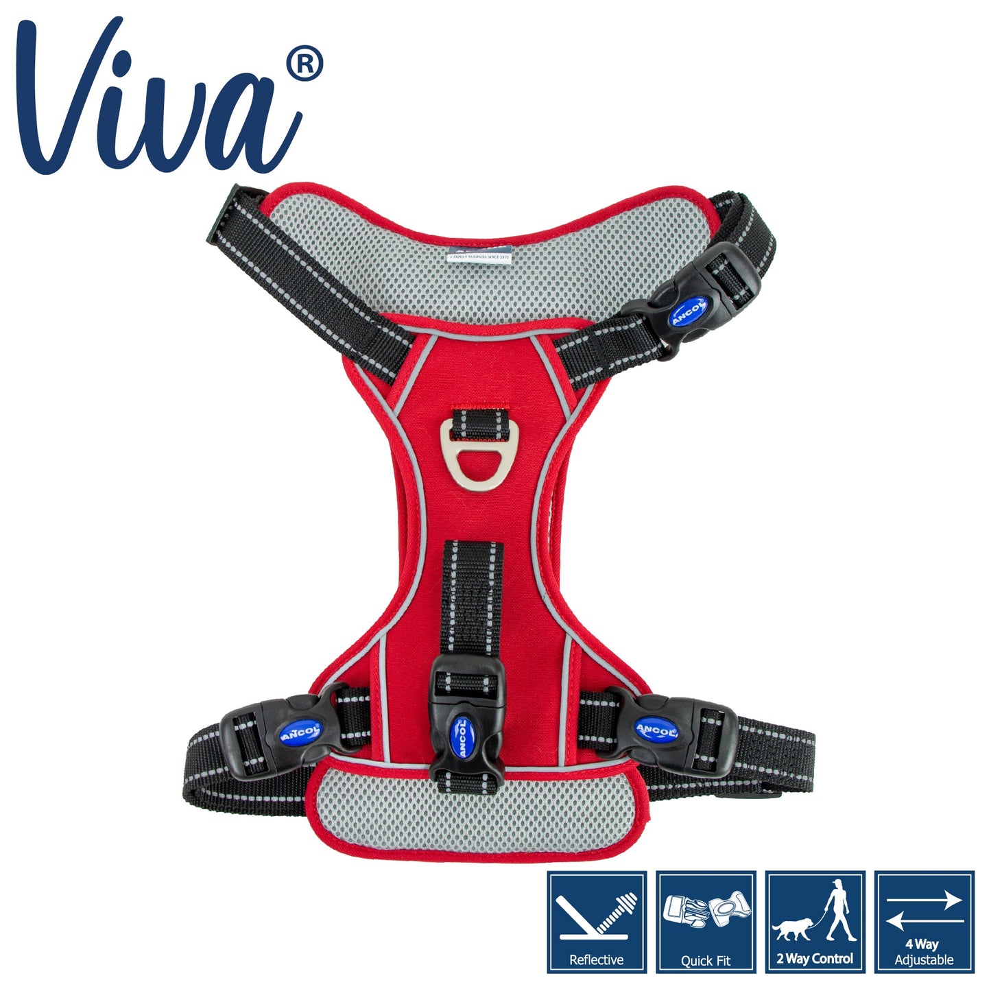 Ancol Viva Travel Harness Red