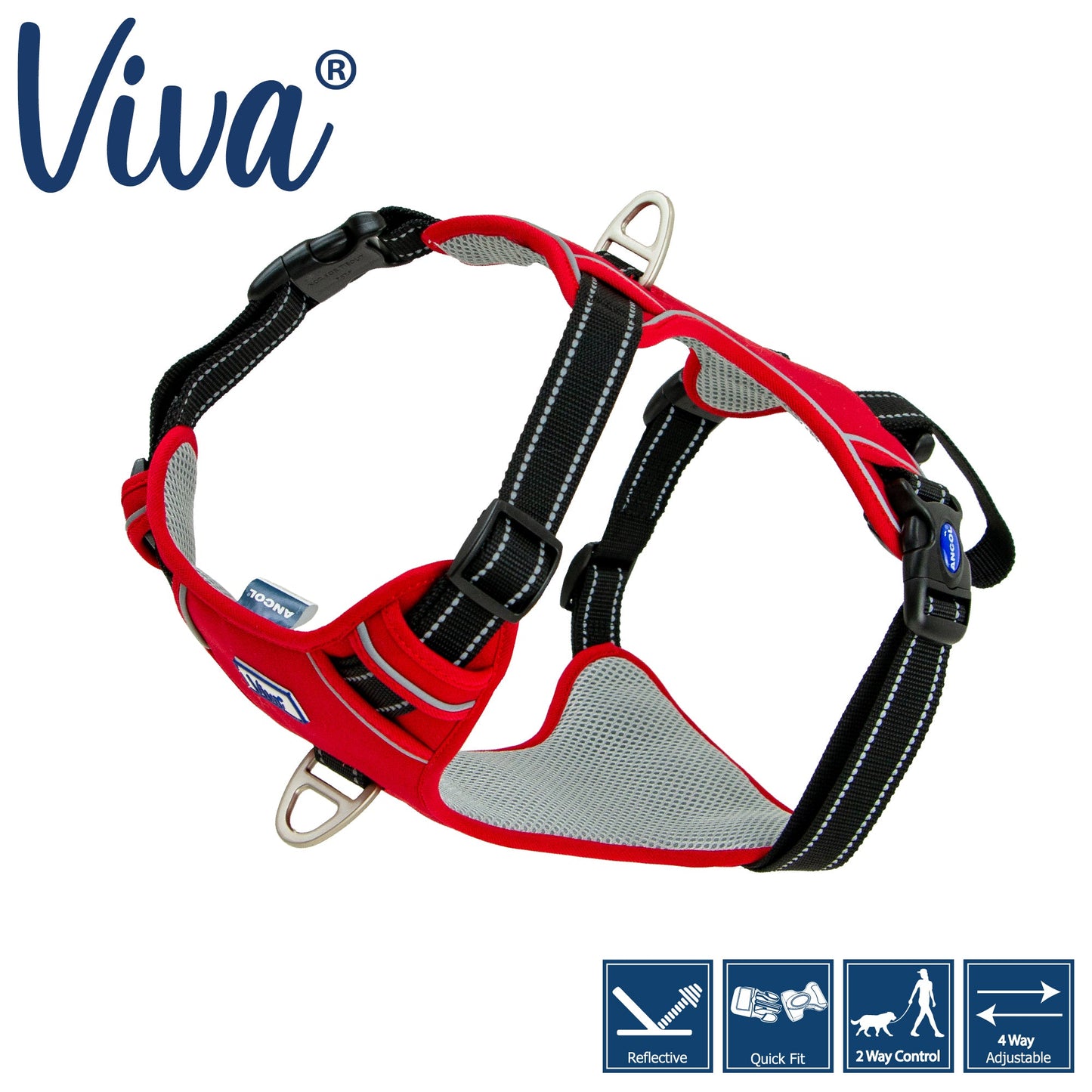 Ancol Viva Travel Harness Red