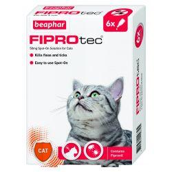 Beaphar FIPROtec Spot-On for Cats 6 pipette 6tmnt - Ormskirk Pets