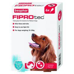 Beaphar FIPROtec Spot-On for Medium Dogs 6 pipette 6tmnt - Ormskirk Pets