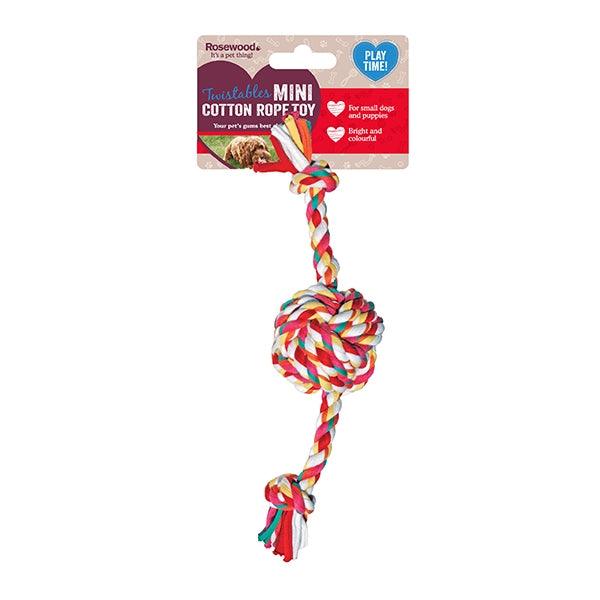 Rosewood Small cotton rope ball tug - Ormskirk Pets