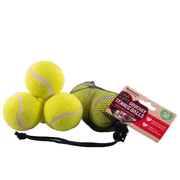 Rosewood Squeaky Tennis Balls 3pc - Ormskirk Pets