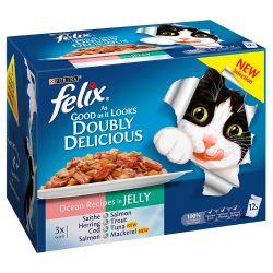 Felix Doubly Delicious Ocean Recipes in Jelly 12 Pack 100g - Ormskirk Pets