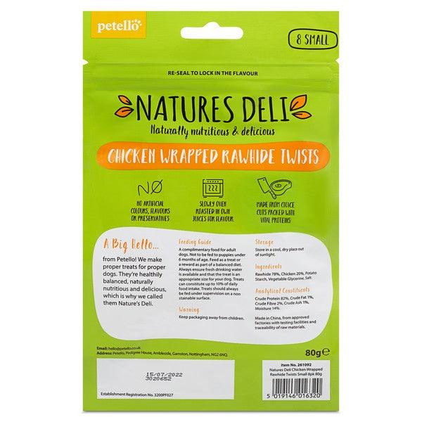 Natures Deli Chicken Wrapped Rawhide Twist Sml 8pk 80g Case of 10 - Ormskirk Pets