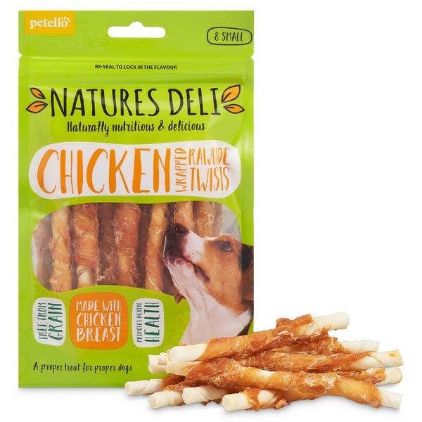 Natures Deli Chicken Wrapped Rawhide Twist Sml 8pk 80g Case of 10 - Ormskirk Pets