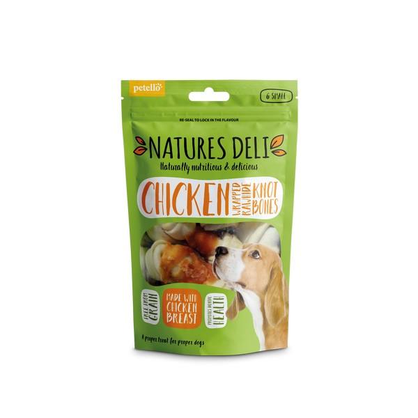 Bingham Farms Chicken Wrapped Rawhide Knot Bone Sml 6pk 90g Case of 10 - Ormskirk Pets