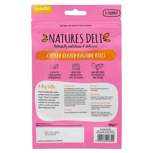 Natures Deli Chicken Glazed Rawhide Roll Med 5pk 90g Case of 10 - Ormskirk Pets