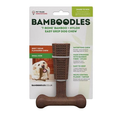 Bamboodles T Bone Chew Toy for Dogs to Small 4Inch Beef Flavour - Ormskirk Pets