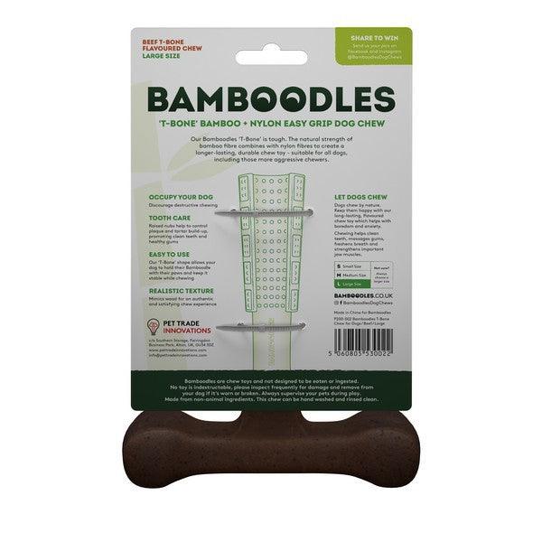 Bamboodles T Bone Chew Toy for Dogs Large 7Inch Beef Flavour - Ormskirk Pets