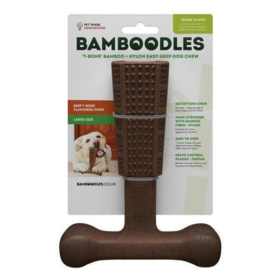 Bamboodles T Bone Chew Toy for Dogs Large 7Inch Beef Flavour - Ormskirk Pets