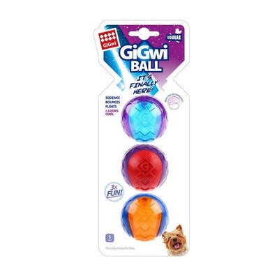 GiGwi Ball with Squeaker Small 3pk - Ormskirk Pets