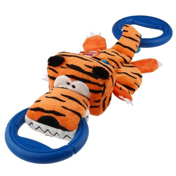 GiGwi Iron Grip Tiger Plush Tug Toy with TPR Handle - Ormskirk Pets